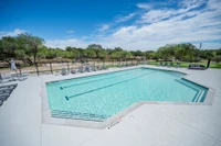 pool at Riverwalk RV Resort during beautiful Bandera TX weather