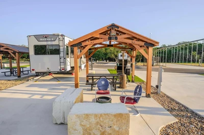 RV site at our Medina River RV park