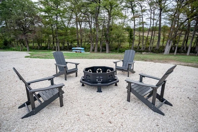 fire pit at our RV park in Bandera Texas
